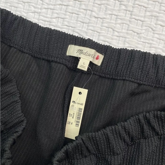 Madewell Ribbed Pull-On Pants Woman's Size L Black NWT - Picture 7 of 11